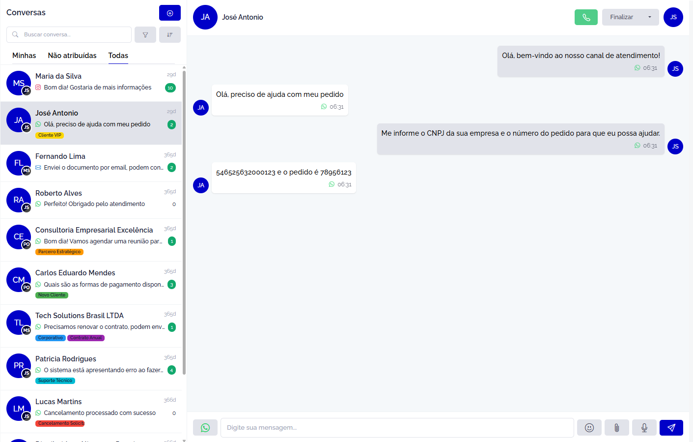 Centralized support — Chat