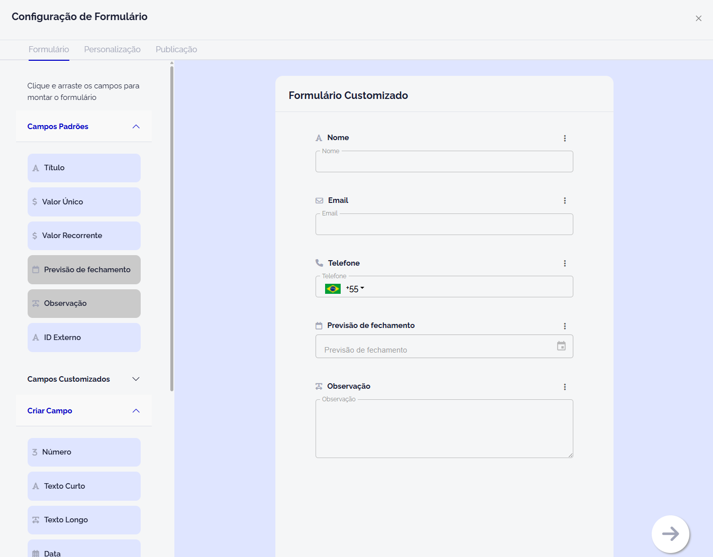 Internal forms — Forms & Custom Fields