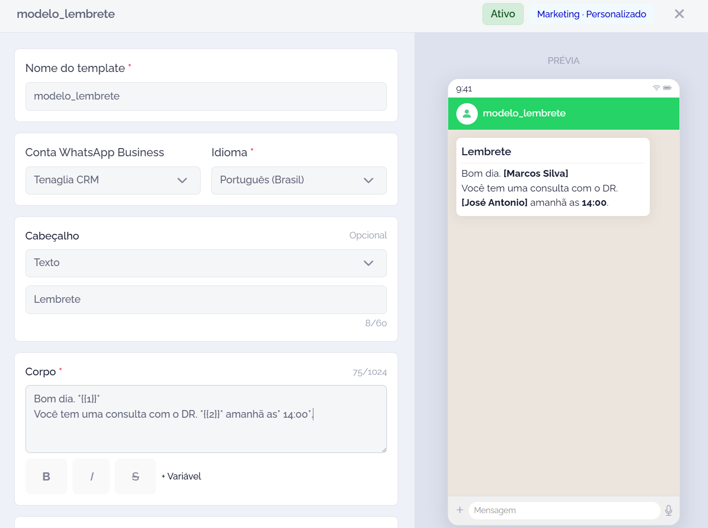 Official WhatsApp API — Chat